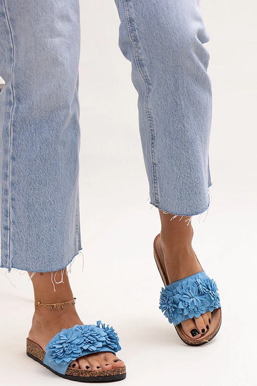 Kvetinové šľapky s korkovou podrážkou...