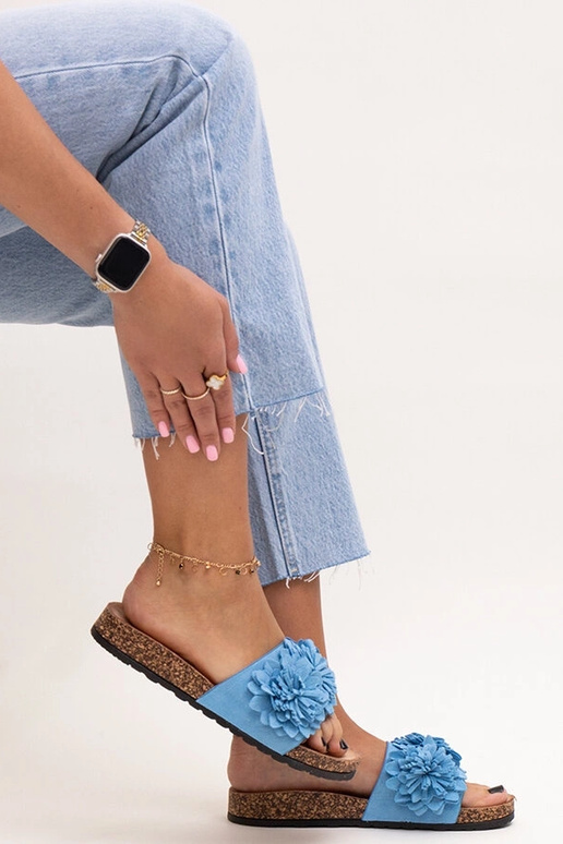 Kvetinové šľapky s korkovou podrážkou...