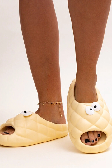 Béžové penové šľapky s...