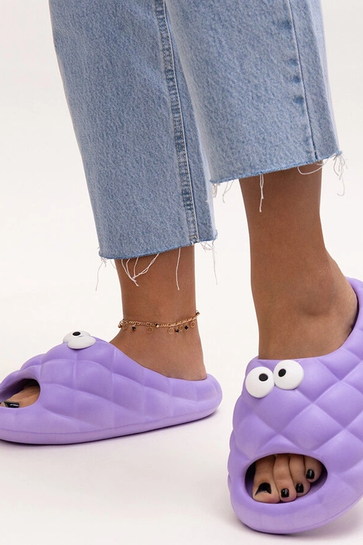 Gorges fialové penové papuče s očkami