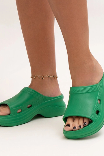 Zelené sandále na hrubej... 2