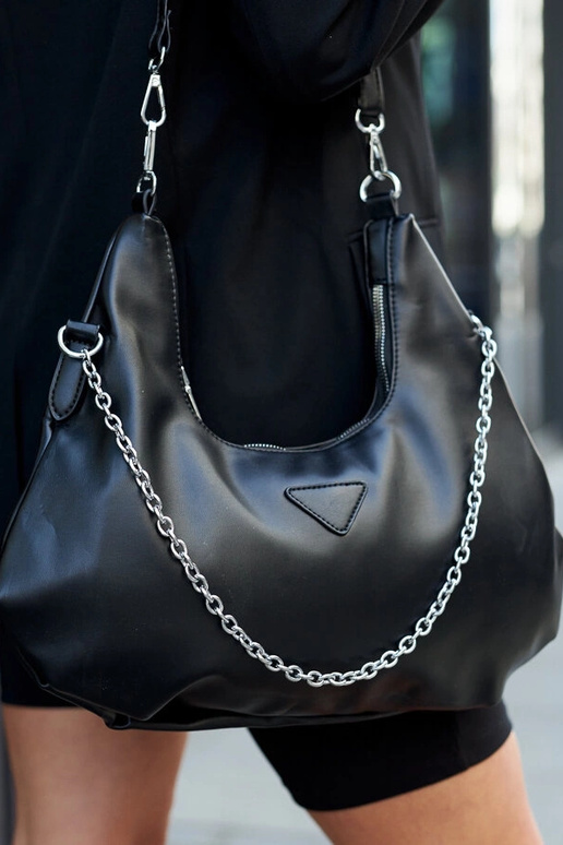 Čierna taška cez rameno Bikata Chain