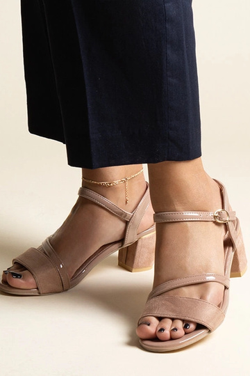 Tmavo béžové sandále s...