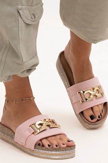 Ružové šmýkačky s lesklou...