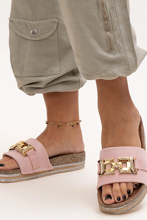 Ružové šmýkačky s lesklou sponou Niamh