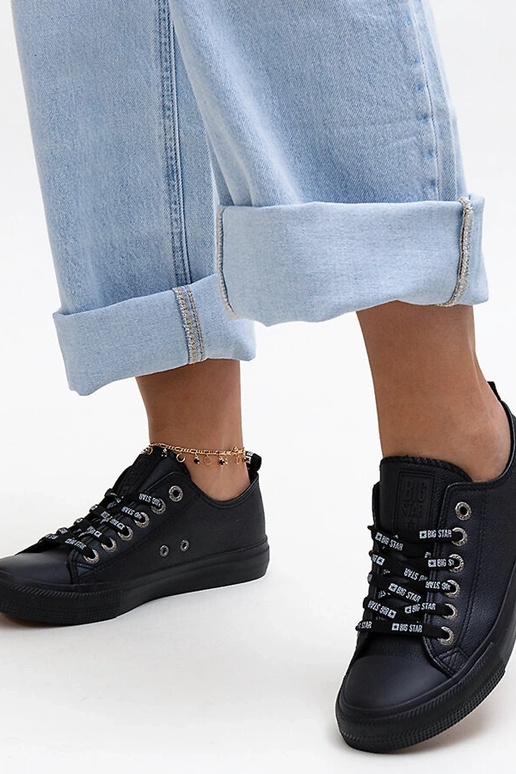 Čierne eko kožené tenisky Big Star...