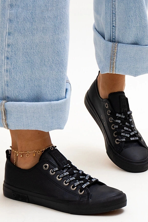 Čierne eko kožené tenisky Big Star...