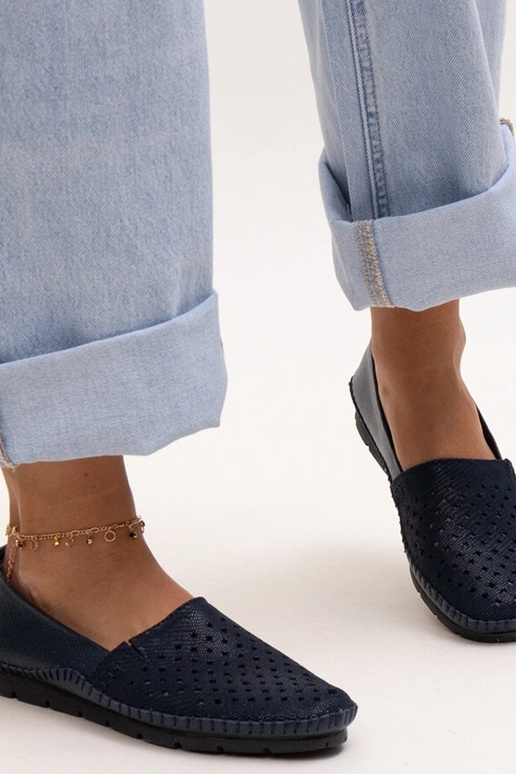 Tmavomodré kožené poltopánky Antonea