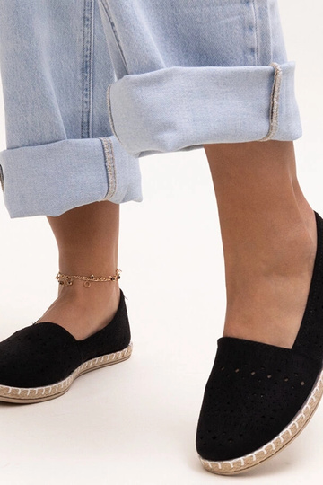 Čierne perforované espadrilky Augusta