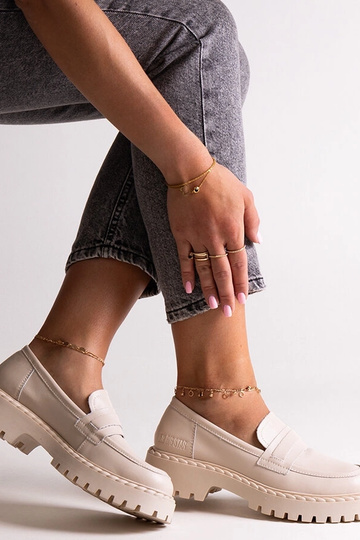 Béžové kožené mokasíny Big... 2