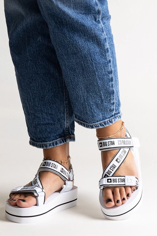 Biele sandále na platforme Big Star...