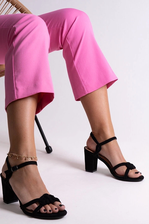 Čierne sandále Shama s blokovým...