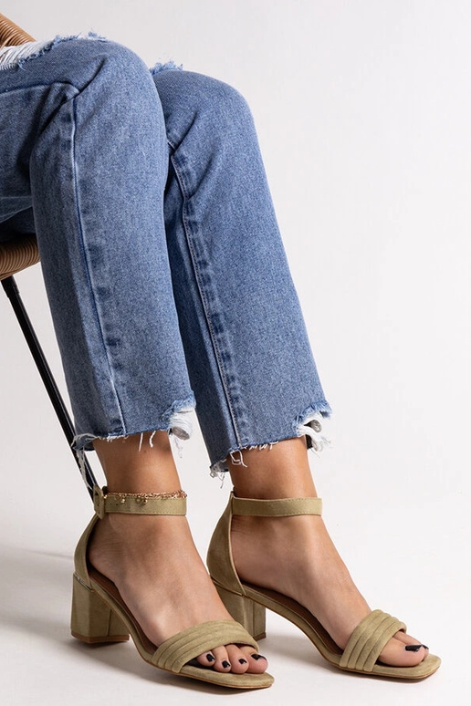Zelené sandále Johara na nízkom podpätku