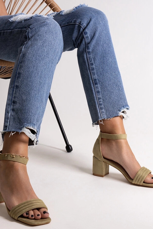 Zelené sandále Johara na nízkom podpätku