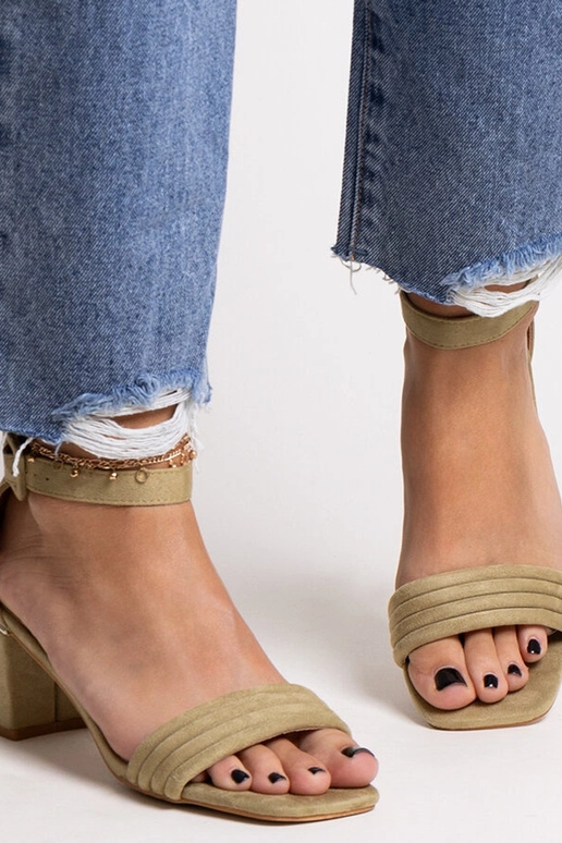 Zelené sandále Johara na nízkom podpätku