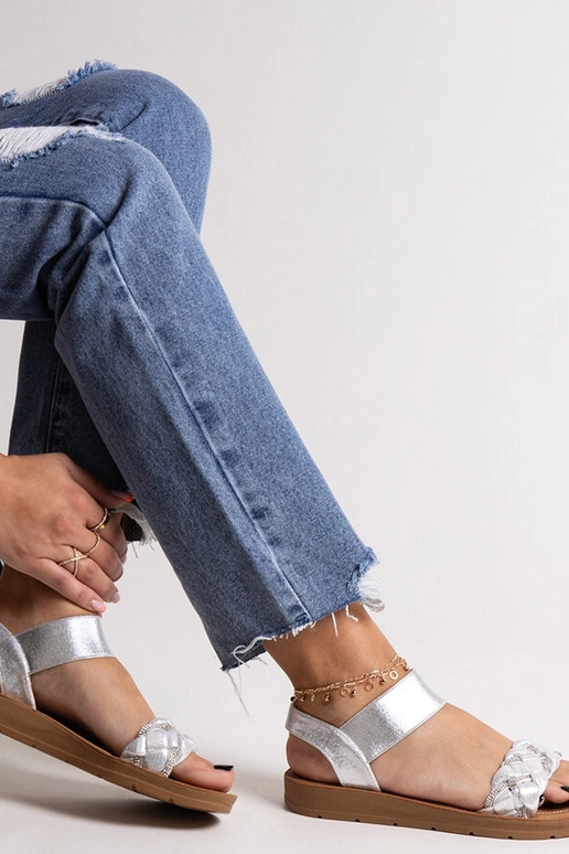 Aldona strieborné sandále