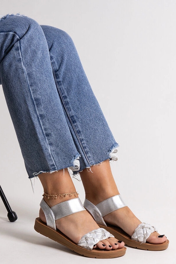 Aldona strieborné sandále 2