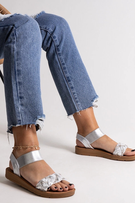 Aldona strieborné sandále