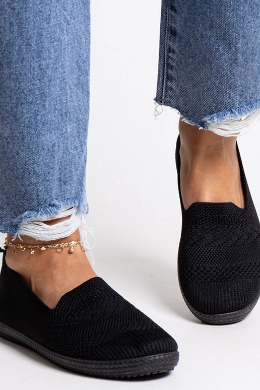 Čierne nazúvacie látkové tenisky Shadhi