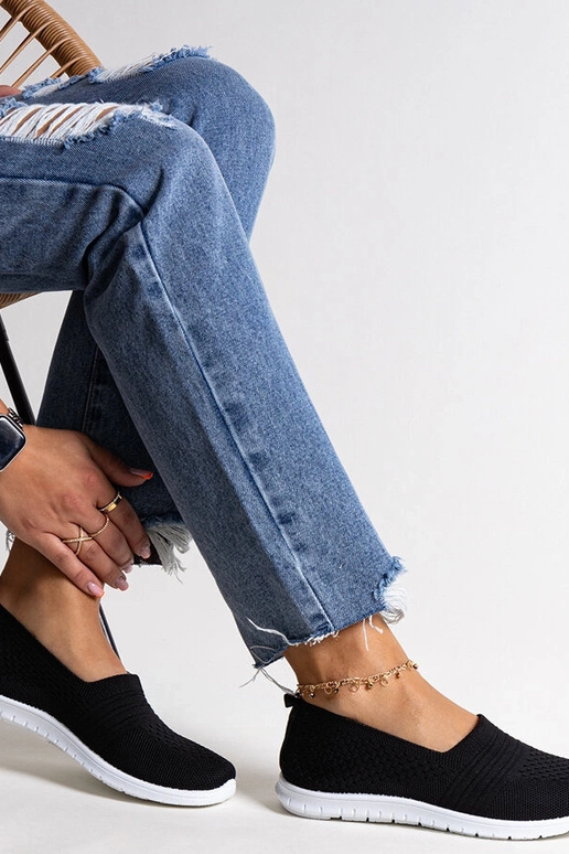 Čierne nazúvacie tenisky Shalha