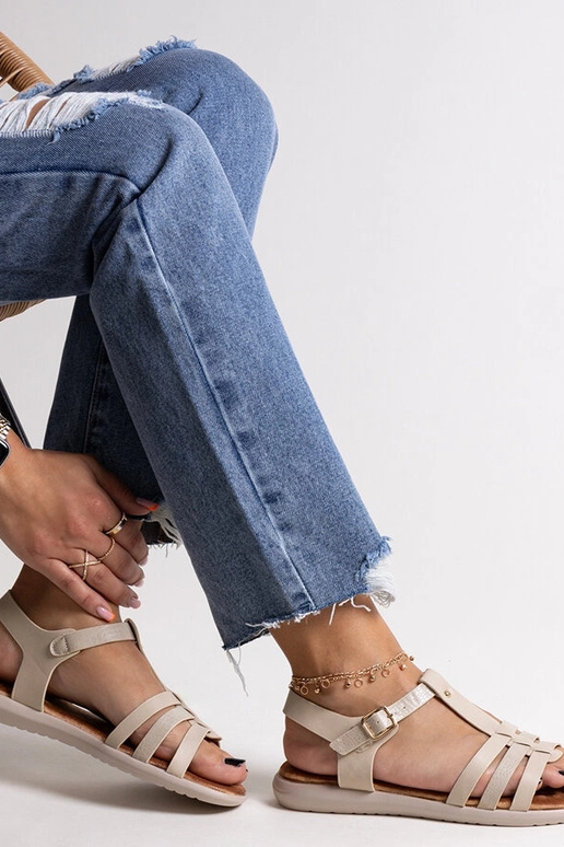 Biele sandále z eko kože Grimalda