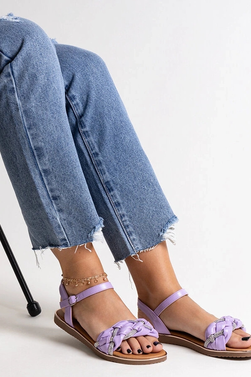 Fialové sandále zdobené zirkónmi Giada