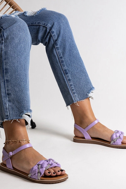 Fialové sandále zdobené zirkónmi Giada