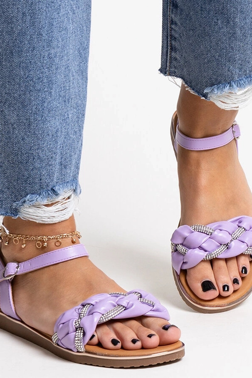 Fialové sandále zdobené zirkónmi Giada