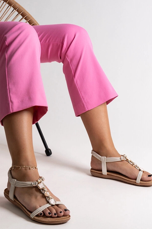 Béžové sandále s kamienkami Degnia