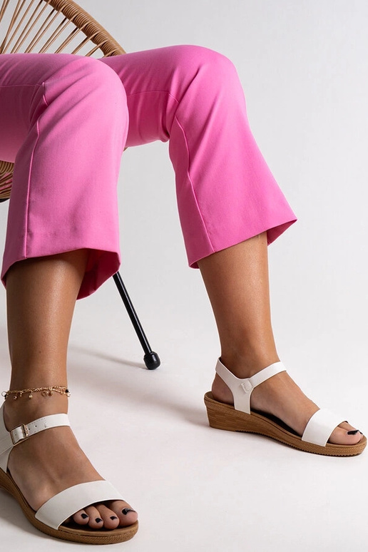 Biele sandálky z eko kože Makdaka Biele sandálky z eko kože Makdaka