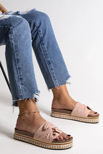 Hrubé ružové šľapky s... 2