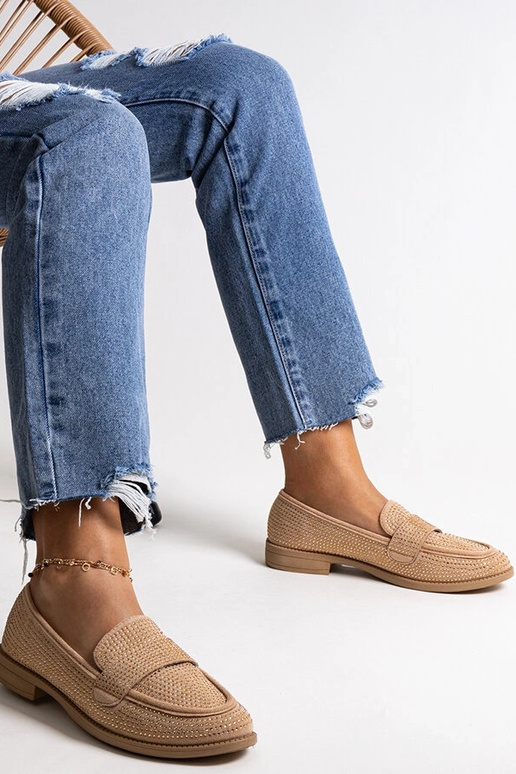 Hnedé mokasíny v zirkóne Mogha