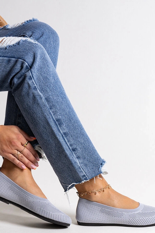 Šedé látkové balerínky Yafia