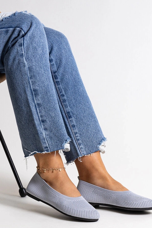 Šedé látkové balerínky Yafia