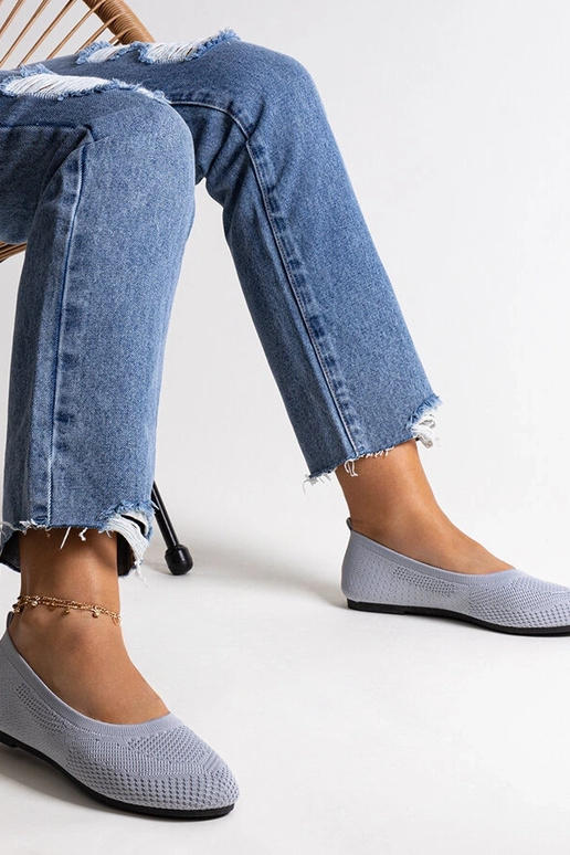 Šedé látkové balerínky Yafia