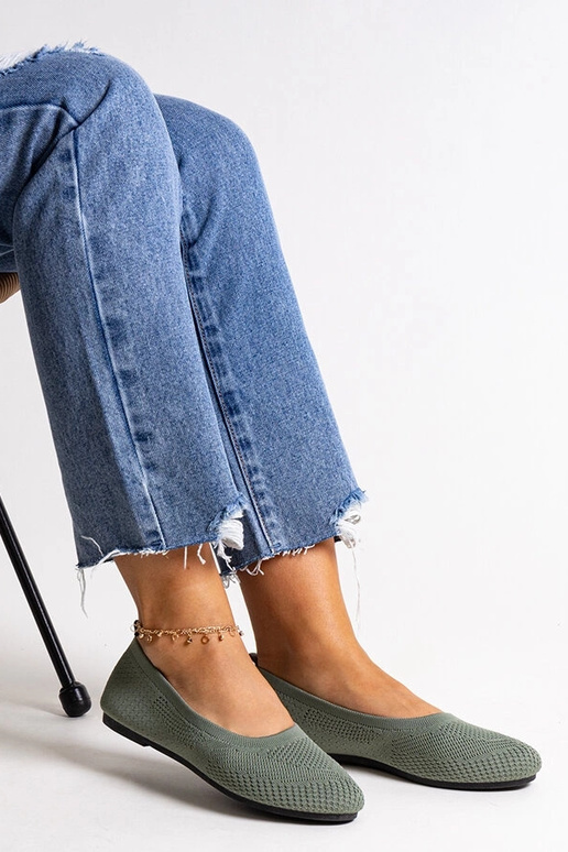 Zelené látkové balerínky Yafia