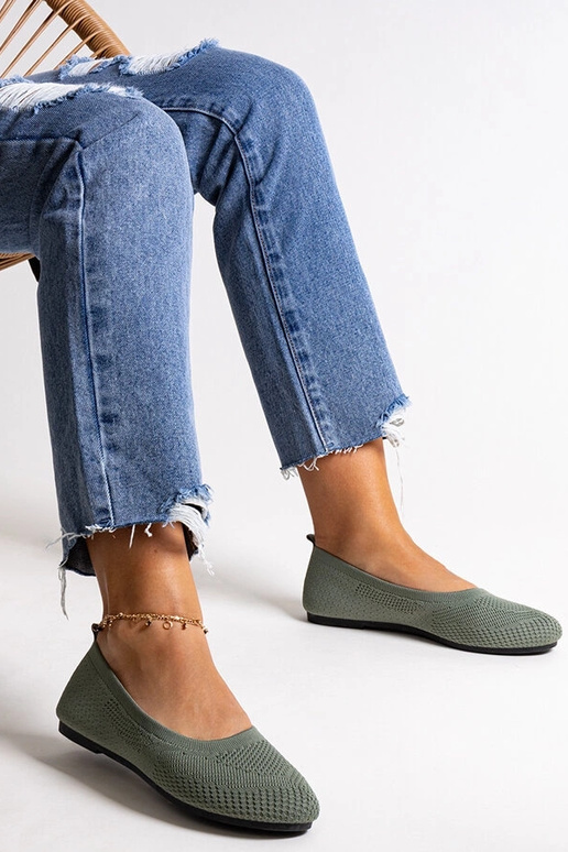 Zelené látkové balerínky Yafia