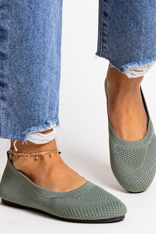Zelené látkové balerínky Yafia