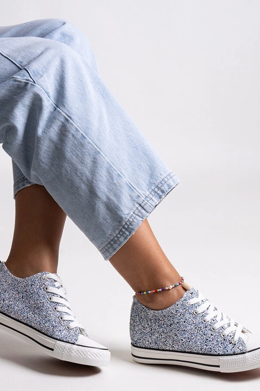 Modré lesklé vysoké tenisky Jadwa