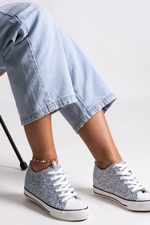 Modré lesklé vysoké tenisky Jadwa