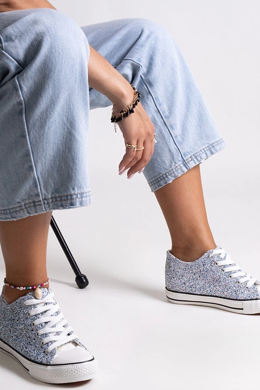 Modré lesklé vysoké tenisky Jadwa