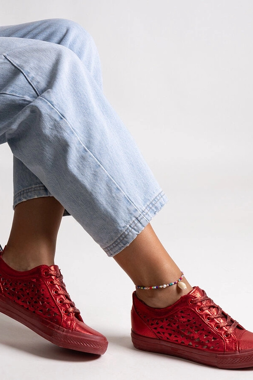 Červené prelamované tenisky Safune