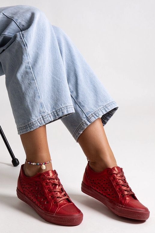 Červené prelamované tenisky Safune