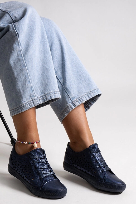 Námornícko modré prelamované tenisky...