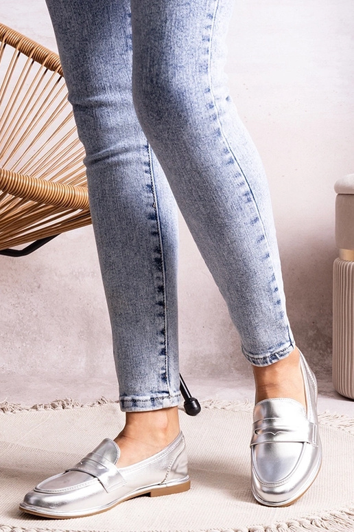 Strieborné metalické mokasíny Palinka