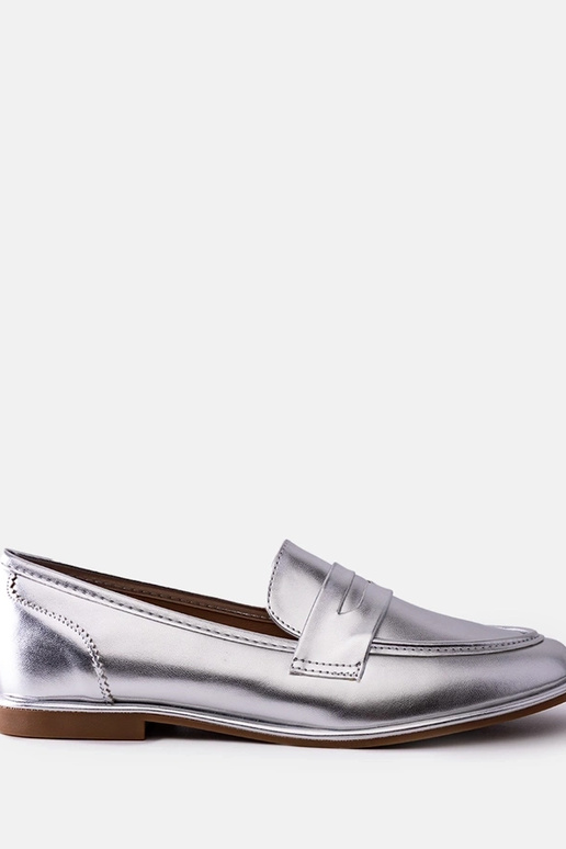 Strieborné metalické mokasíny Palinka