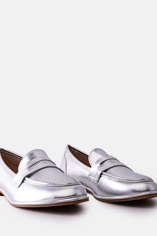 Strieborné metalické mokasíny Palinka