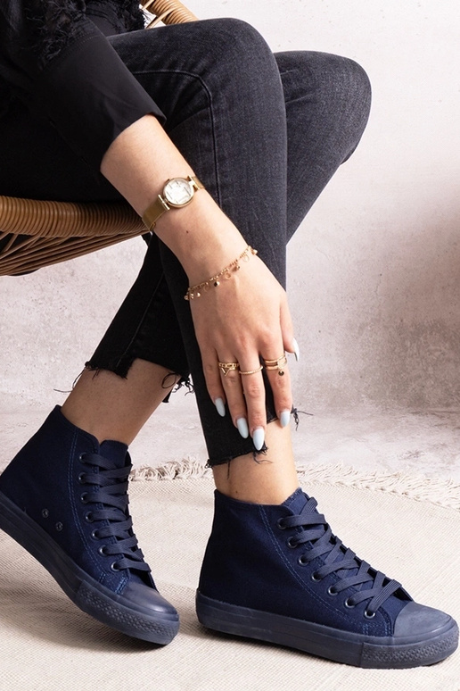 Tmavo modré vysoké tenisky Rafife