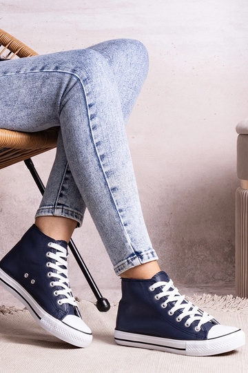 Tmavomodré vysoké tenisky z...