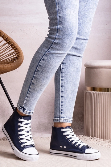 Tmavomodré vysoké tenisky z... 2